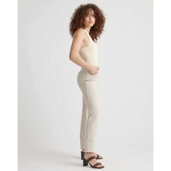 Quince‎ Ultra-Stretch Ponte Straight Leg 4-Pocket Pant Petite Ecru S - Picture 5 of 5